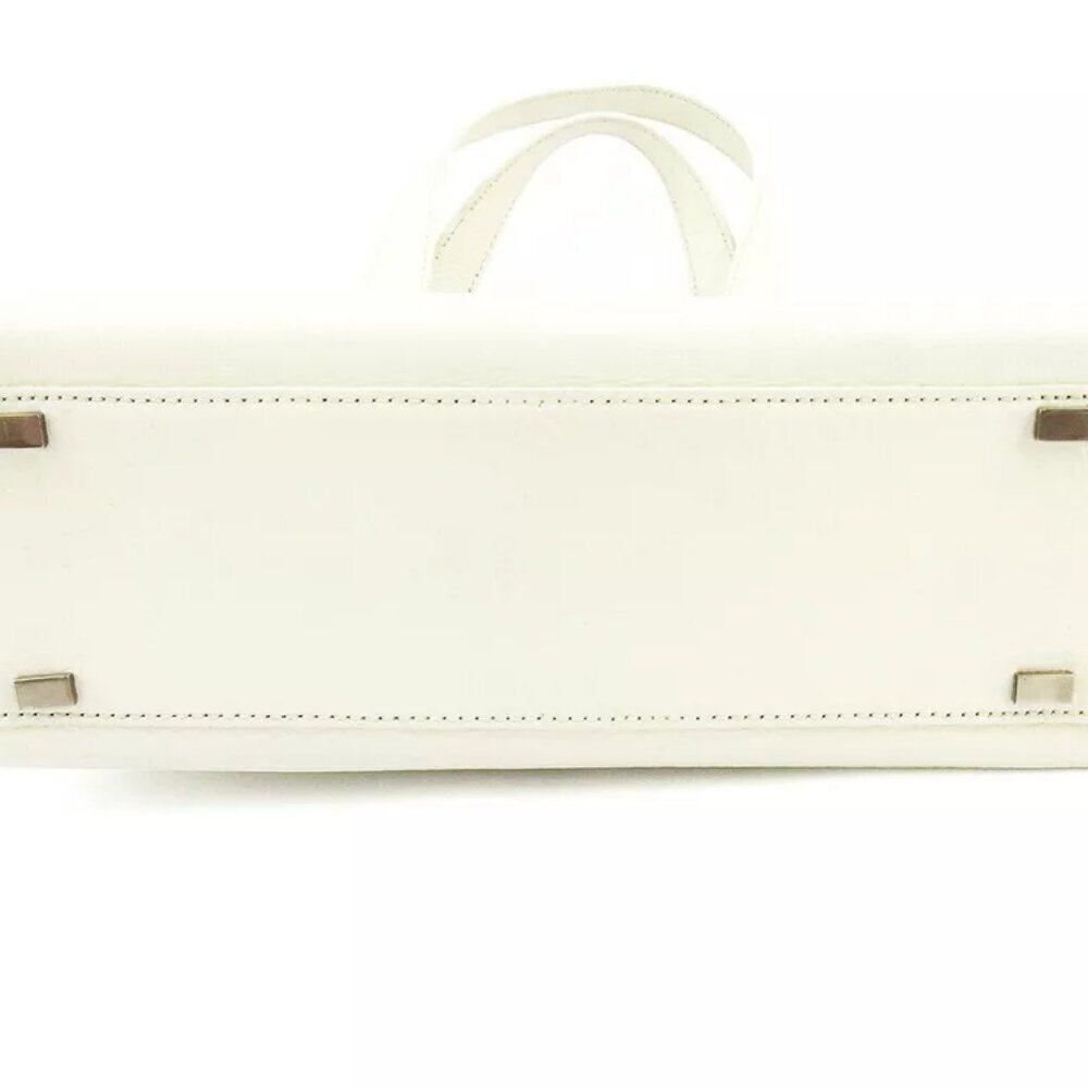 CELINE Tote Bag Square form white leather Authentic used - Picture 5 of 9